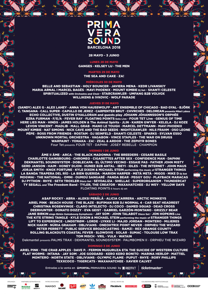 primavera sound line up poster