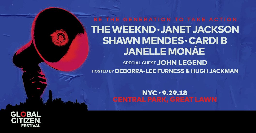 Live Stream:  Watch “The 2018 Global Citizen Festival in New York City